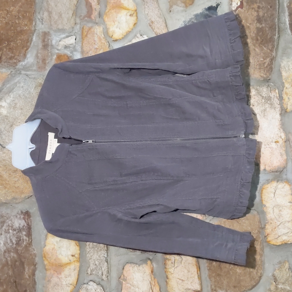 Sandro Gray Corduroy Jacket